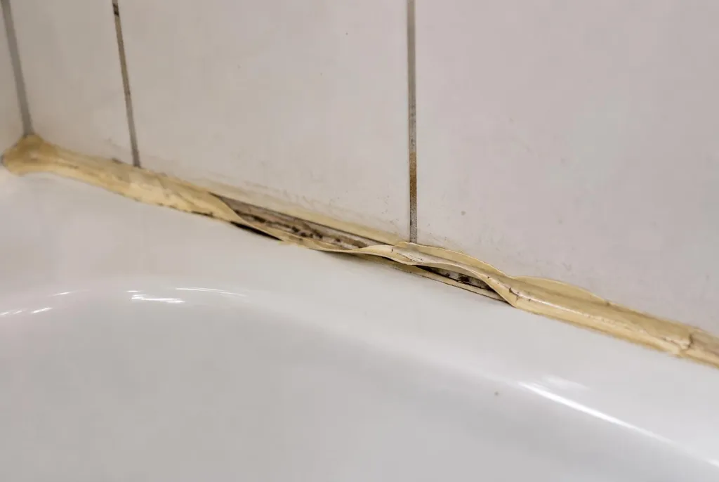 Kitbedrijf Alblasserdam – loslatende kit naast het bad